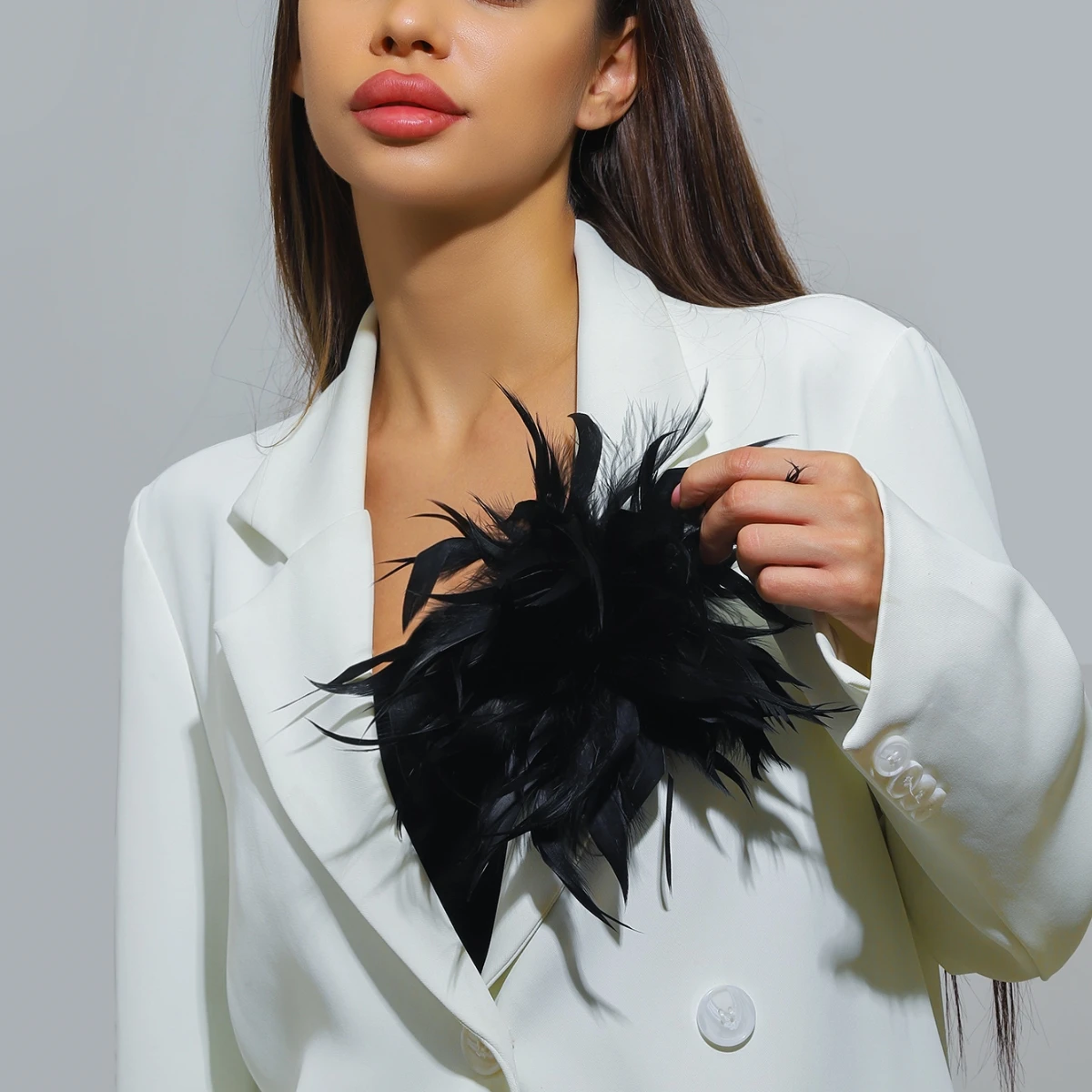 20CM French Style Handmade Multicolor Feather Flower Big Brooch for Women Luxury Exquisite Fashion Lapel Pin Party Cloth Jewelry