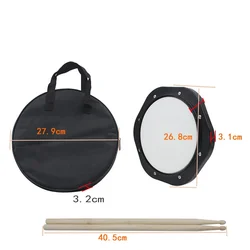 10 - Inch Beginner's Silent Practice Drum Kit with Pad, Bag, and Drumsticks (J65)