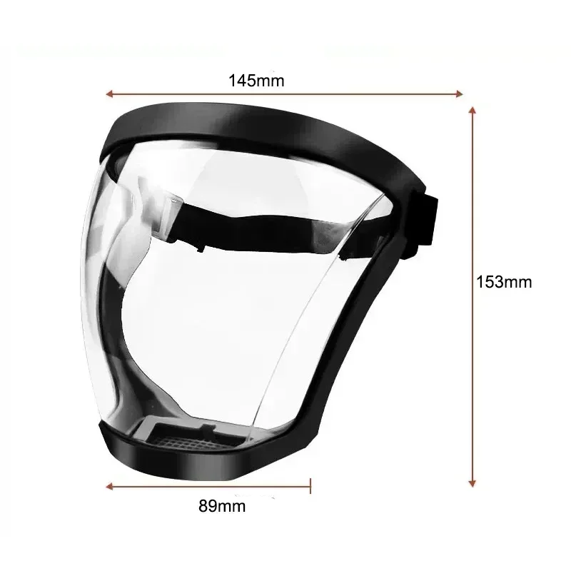 Maschera di protezione da lavoro Protezione integrale Scudo Protezione facciale trasparente Schermo protettivo per il viso Accessori da cucina Gadget - immagine 4