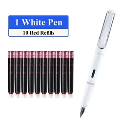 Premium Refillable Fountain Pen Set with Assorted Ink Refills: Ideal for Students and Office Use (Set 6)