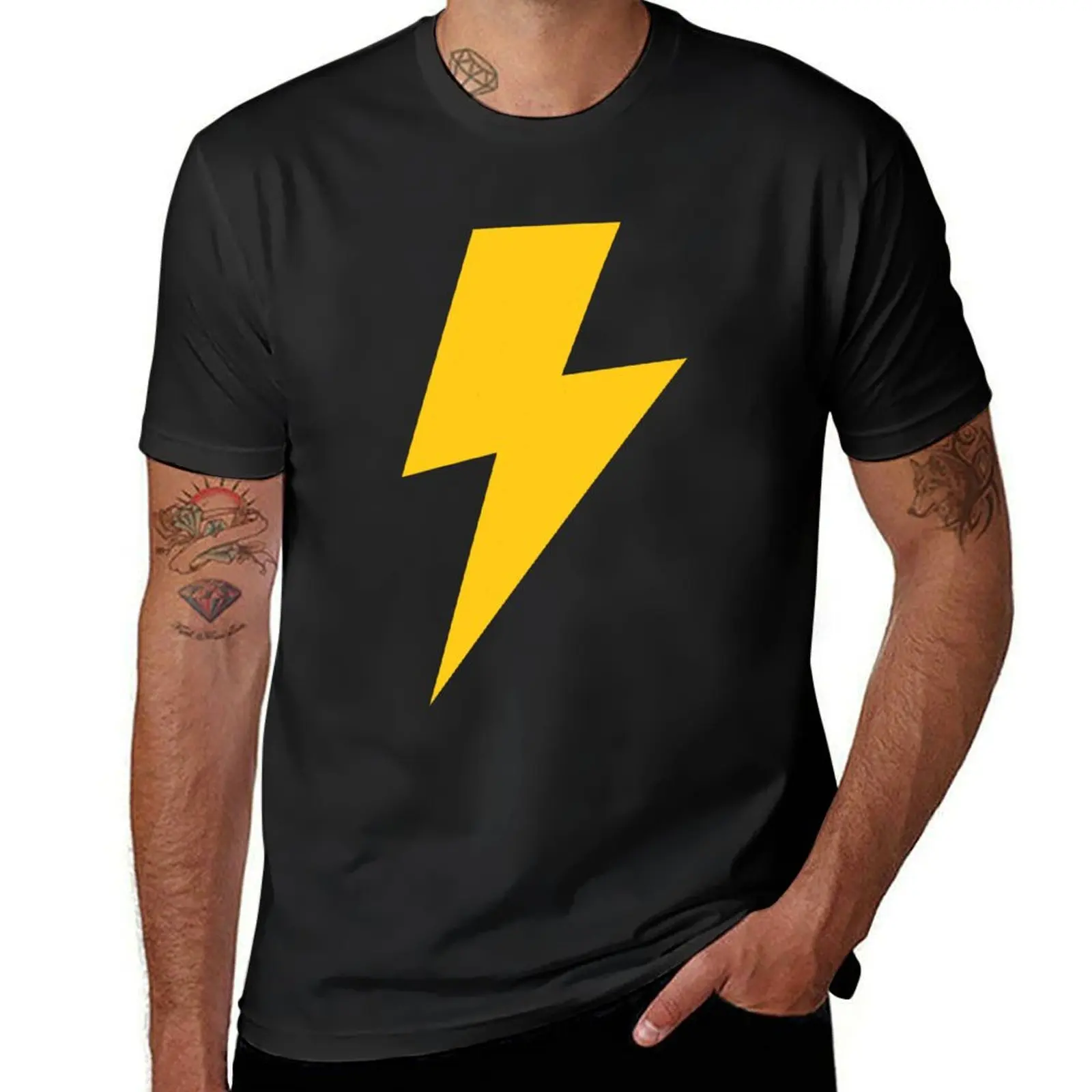 Yellow Lightning Bolt T-Shirt summer clothes customizeds for a boy blanks heavy weight t shirts for men
