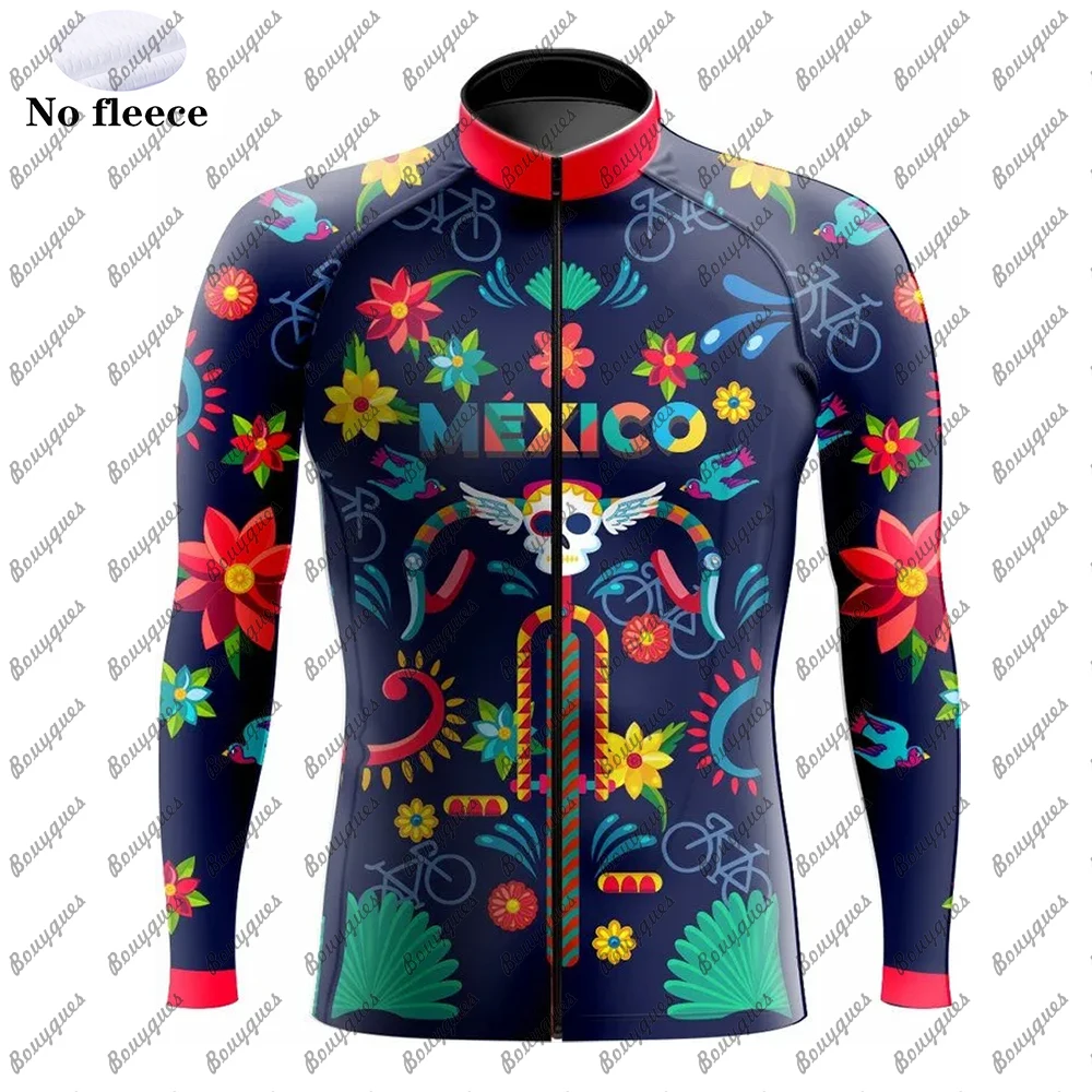 thumbnail image 1 of Conjunto de maillot de ciclismo del equipo Pro México, ropa de ciclismo de montaña de manga larga, ropa transpirable para ciclismo de montaña para hombre, 1 of 5