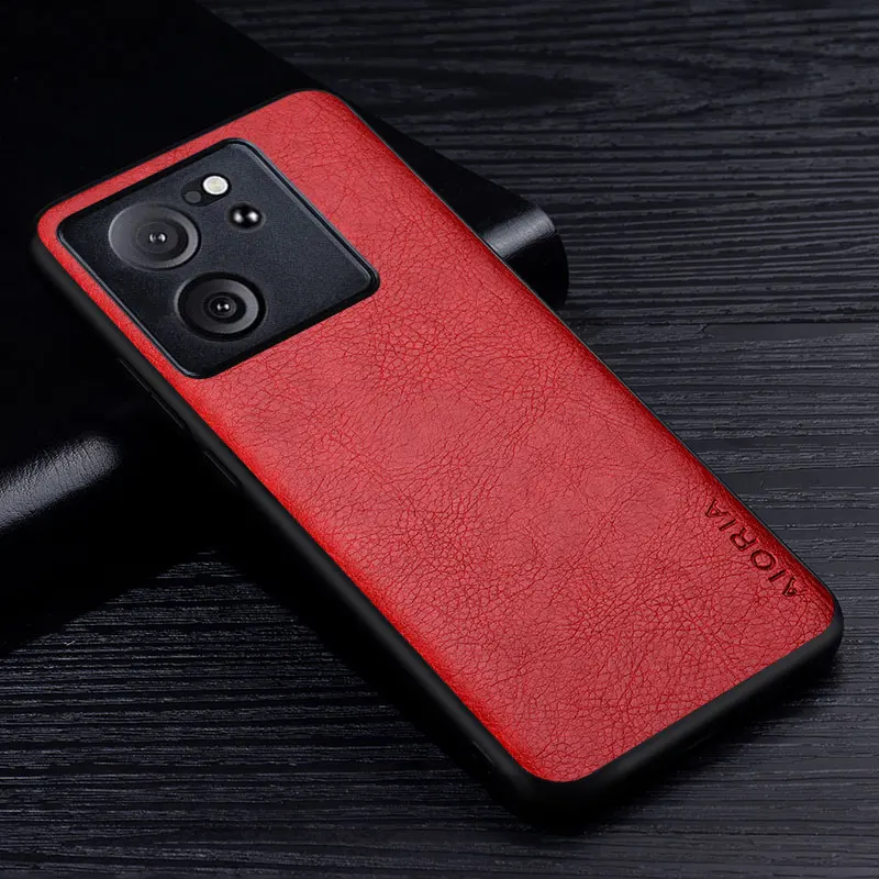 Premium Retro Litchi Pattern Leather Phone Case - Business Style Back Cover