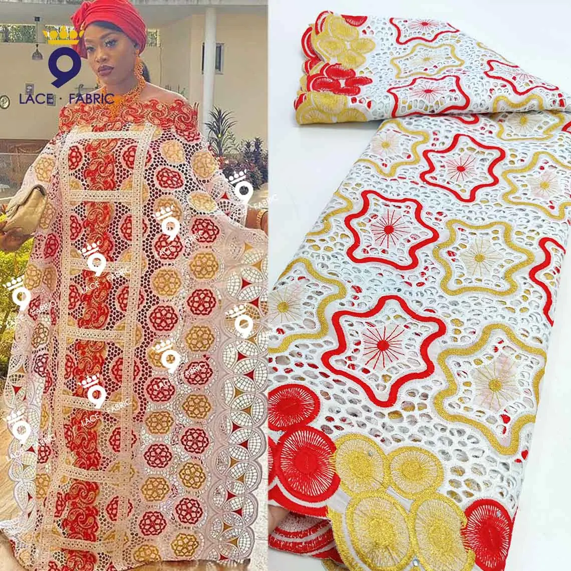 

2.5 Or 5 Yards African Dry Lace With Embroidery 100% Cotton Guipure Swiss Voile Lace In Switzerland Free Shipping Items Laces