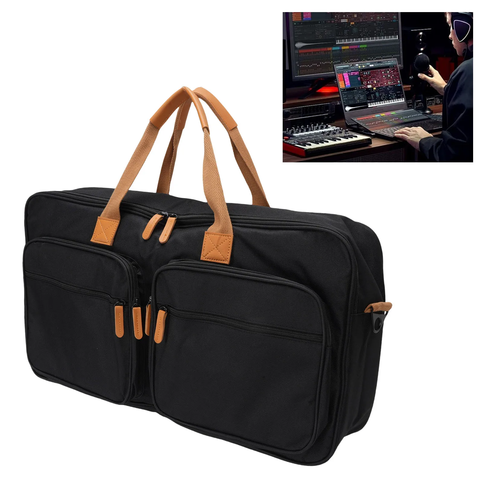 Borsa per controller DJ adatta per DDJ FLX4 SB3 SB2 400 Controller DJ 22x7x11,5 pollici Custodia da trasporto con tracolla Borsa da viaggio per DJ