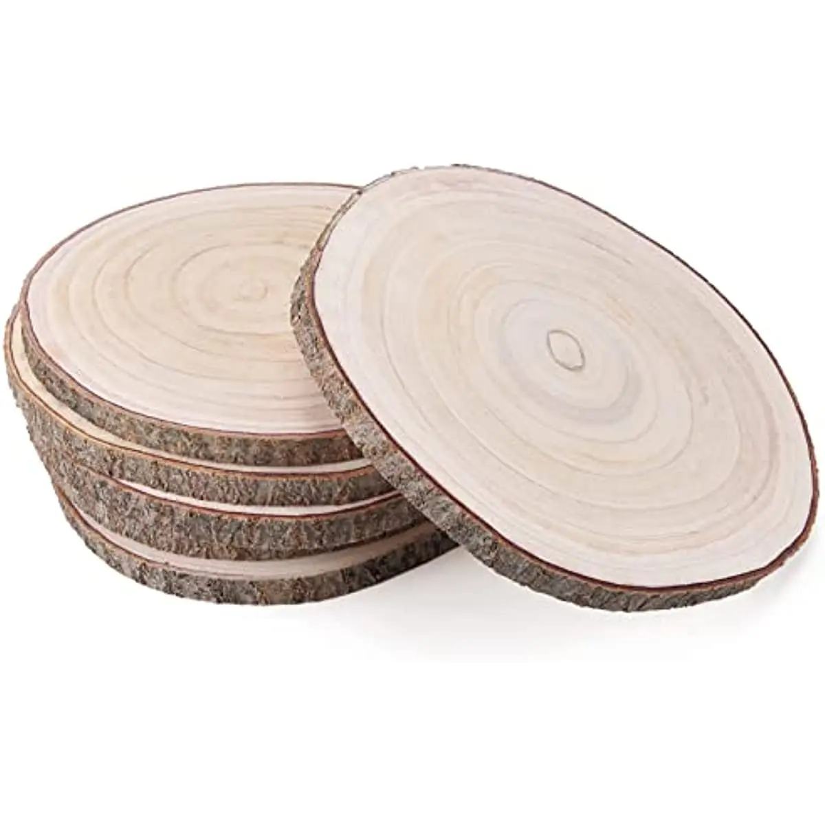 Wood Slices 6 Pack 7-8 Wood Rounds, Large Wood Slices for Centerpieces  Unfinished Wooden Ornaments for Crafts,Wedding,Table Centerpieces,DIY