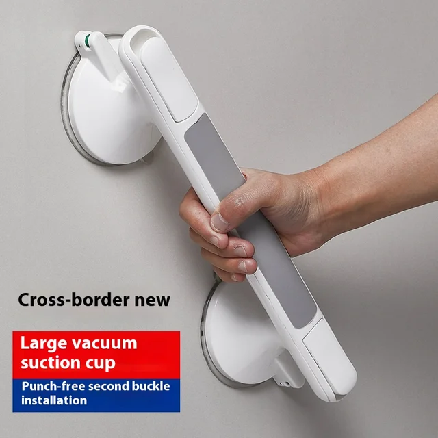 ราวจับสำหรับอ่างอาบน้ำและฝักบัวแบบไม่มีหมัดพร้อมตัวดูดขนาดใหญ่กระจกบานเลื่อนห้องน้ำสำหรับผู้สูงอายุ 1