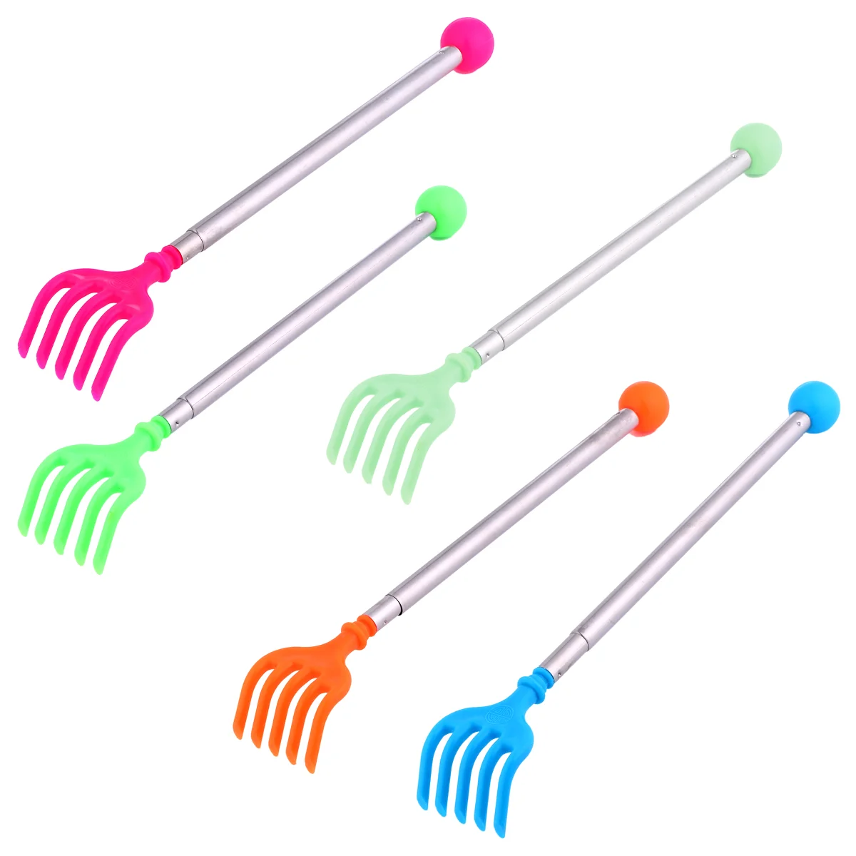 

5 Pcs Telescopic Scratcher Retractable Back Scraper Tool Massager Itch-Relief Scratching for Home