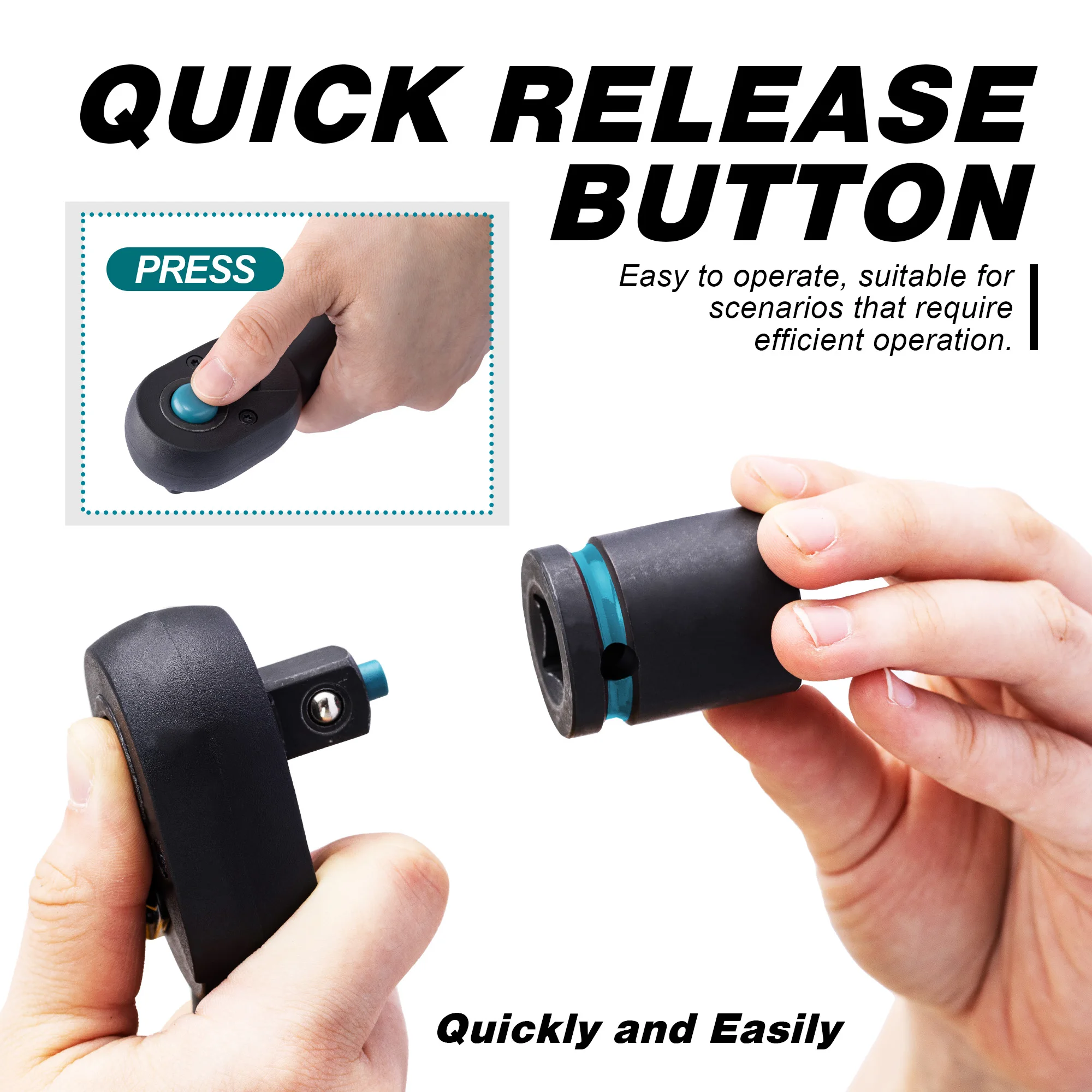 Lntyq Clé à Cliquet à Tête Mobile, Flexible à 180 Degrés, Bouton De Degagement Rapide De 14 Pouces Cle A Douille Pour Mecanique 85916265