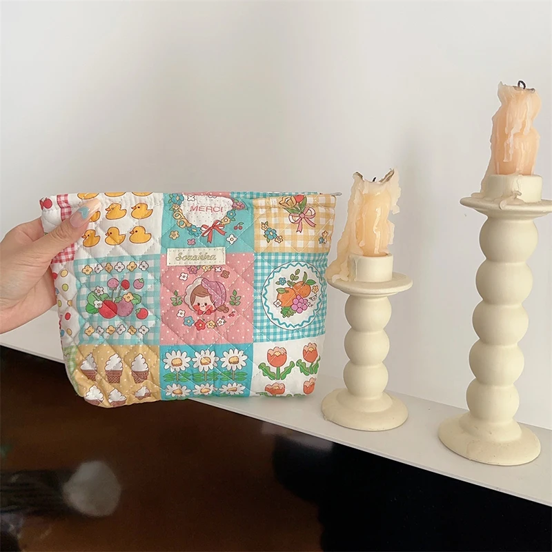 Baby Diapers Storage Bag Portable Travel Baby Washing Supplies Zipper Storage Bag Fashion Flower Large-Capacity Storage Handbag