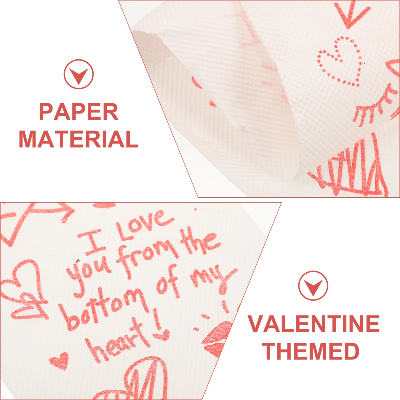 Love Valentine Printed Roll Paper Valentine Printing Napkin Bathroom Roll Tissue Toilet Tissue