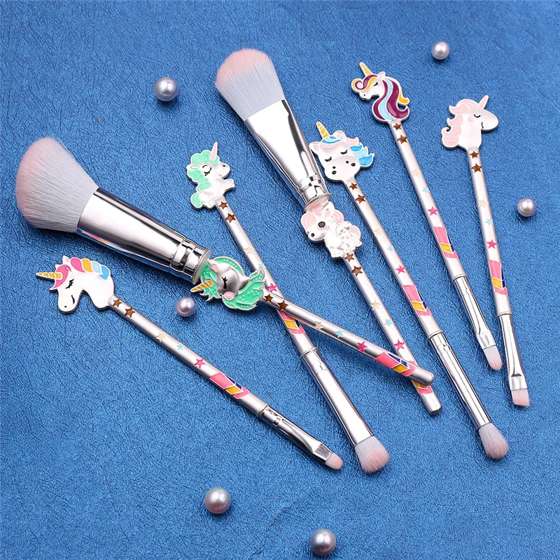 7pcs Unicorn Makeup Brushes Set Powder Foundation Eyeshadow