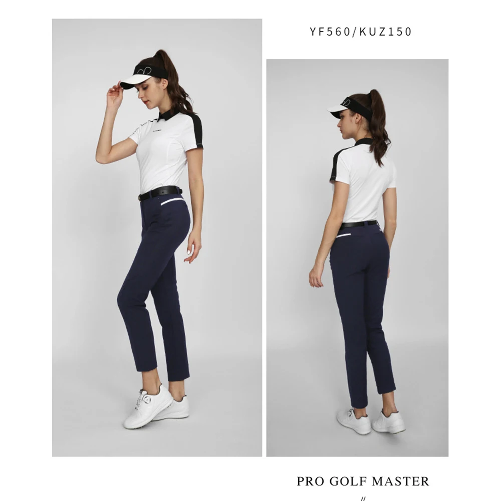 

2023 PGM Fashion Golf Women's Clothing Solid Straight Leg Pants Use Stretch Comfort breath Sports Fabric Golf Supply KUZ150