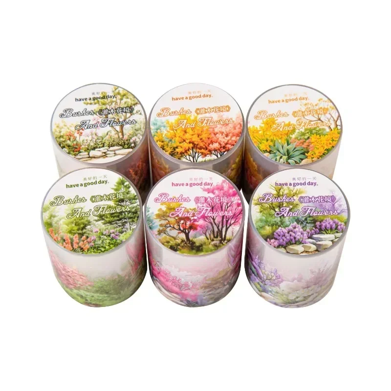 1Roll PET Borders Loop Stickers Supplies Landscaping Tape Decoration Shrubs Handbook Series Plant Material Scrapbook 50mm*2m 3