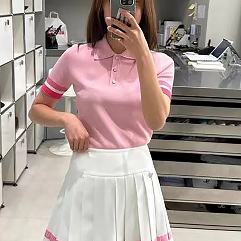 

Golfing Short Sleeved Spring/Summer Women's New Lapel Sports Knit T-shirt