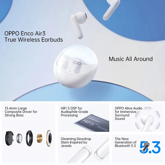 2023 New OPPO Enco Air 3 TWS Bluetooth Earphone Call Noise