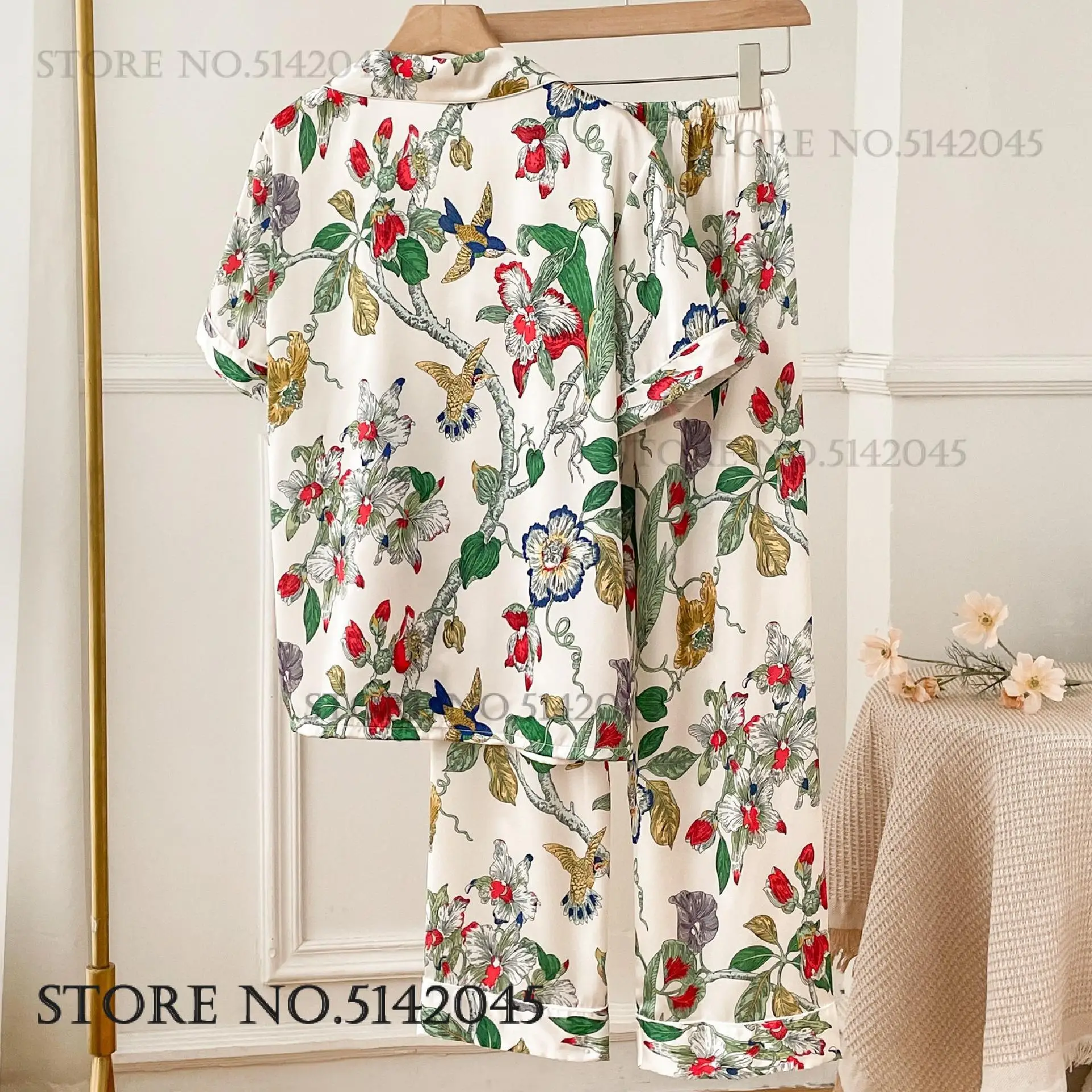 الربيع الصيف جديد منامة الإناث 2 قطعة بنطلون الدعا...