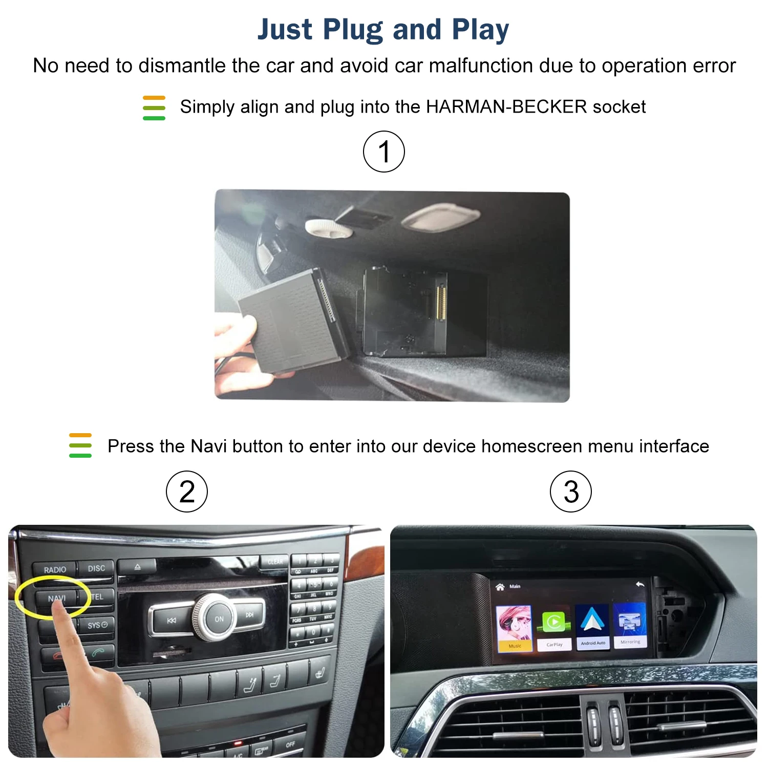 Wireless Carplay Android Auto Kit NTG4.5 For Mercedes Benz A W176 C117 X117  X156