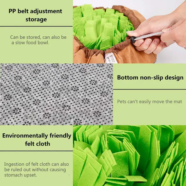 Pet Snuffle Mat for Dogs, Interactive Feed Game for Boredom, Encourages Natural Foraging Skills for Cats Dogs Bowl Travel Use 3