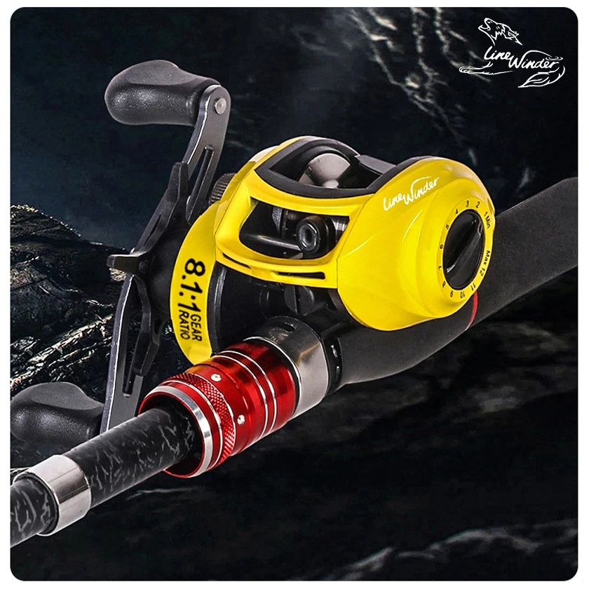 LIND WINDER 낚시 릴 방폭 와이어, 골드 스피드 비율 8.1:1, 겨울 낚시용 해수 휠, 14kg