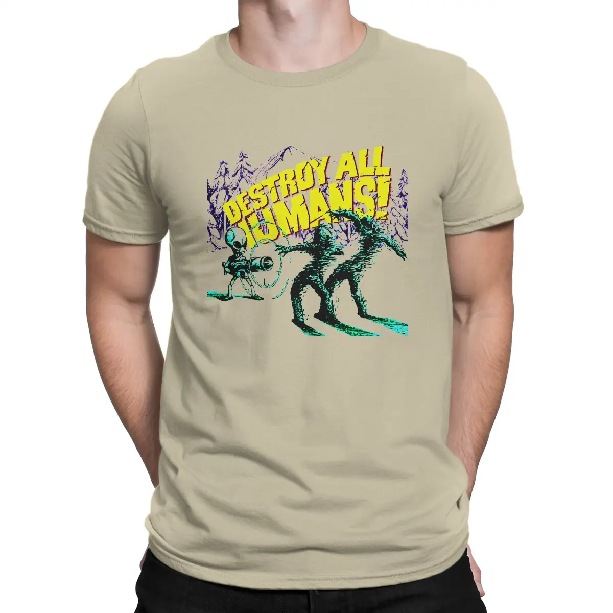 By MetartX T-Shirts Men Destroy All Humans Unique Cotton Tee Shirt