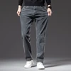 Plus Size 40 42 44 New Autumn Men's Blue-grey Straight-leg Jeans Business Casual Cotton Stretch Denim Pants Male Brand 3