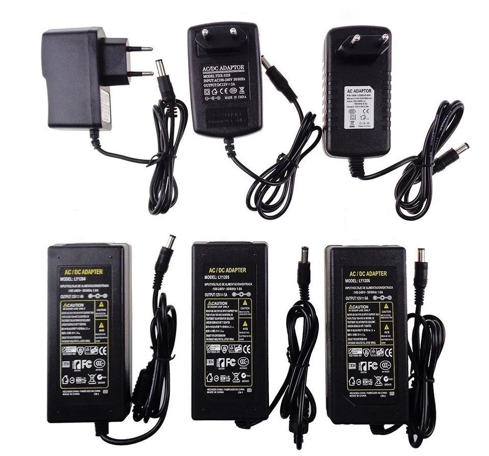 12V/24V 1A-10A 24W-120W Power Supply AC To DC Adapter For LED Strip Light/CCTV E - Foto 3
