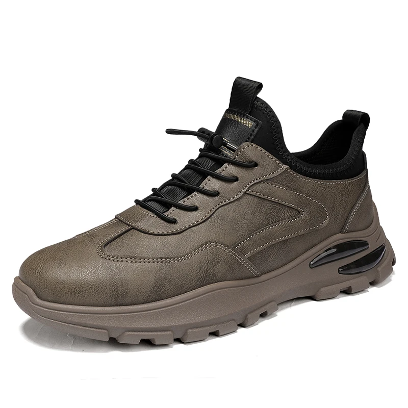 Microfiber Lederen Bovenkant Mannen Schoenen Lycra Kraag Elastische Kant  Schoenen Voor Mannen Slip Op Rubberen Zool Heren Casual Schoenen