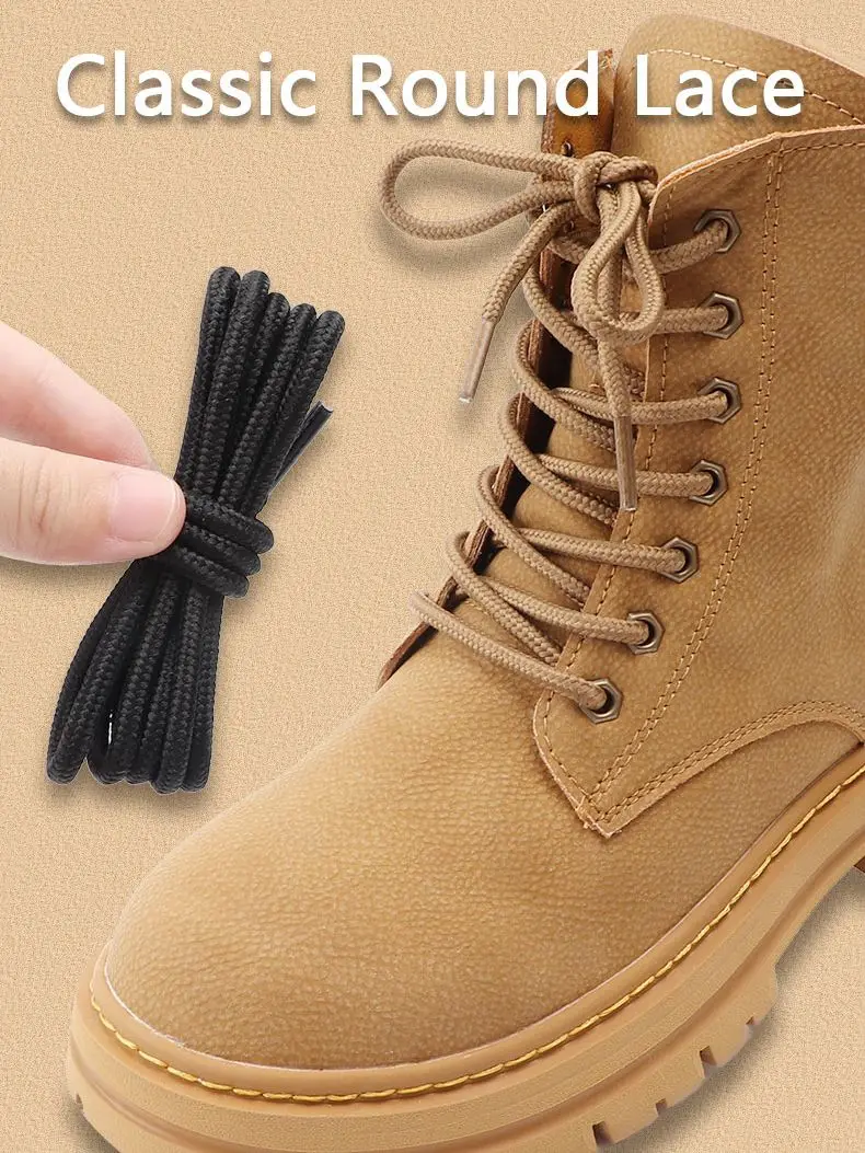 

1Pair New Round Shoelaces Martin Boots Laces for Sneakers Solid Classic Casual Sports Outdoor Mountaineering Shoelace 21Colors