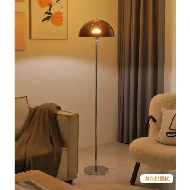 Retro Transparent Acrylic Mushroom E27 Led Floor Lamps for Living Room Creative Design Bedroom Bedside Standing Lamp Home Deco