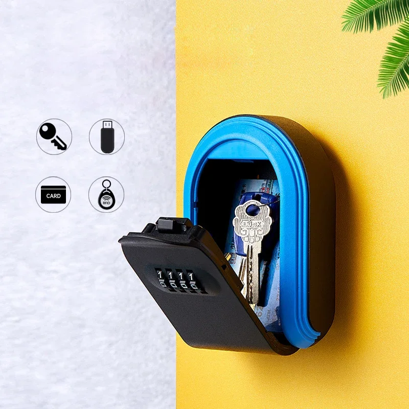 

4 Digit Password Key Safe Box Combination Hide Key Lock Box Storage Wall Mount Security Outdoor Case Access Control Keypad