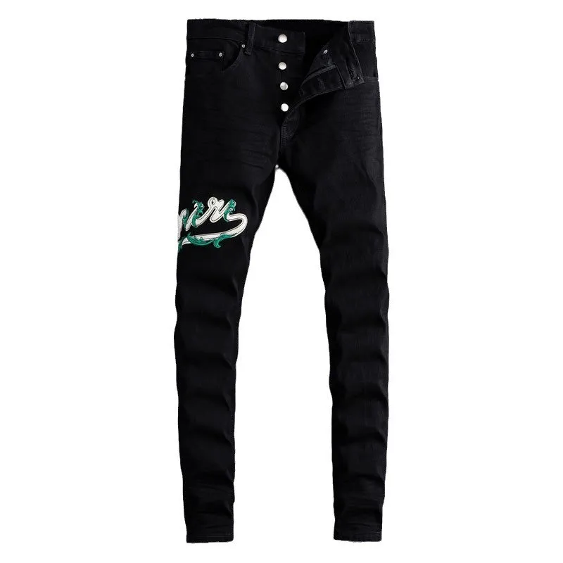High Street Fashion Men's Tight Jeans Elastic Black Jeans Men's Punk Pants Brand Designer Hip Hop Jeans Pencil Pants