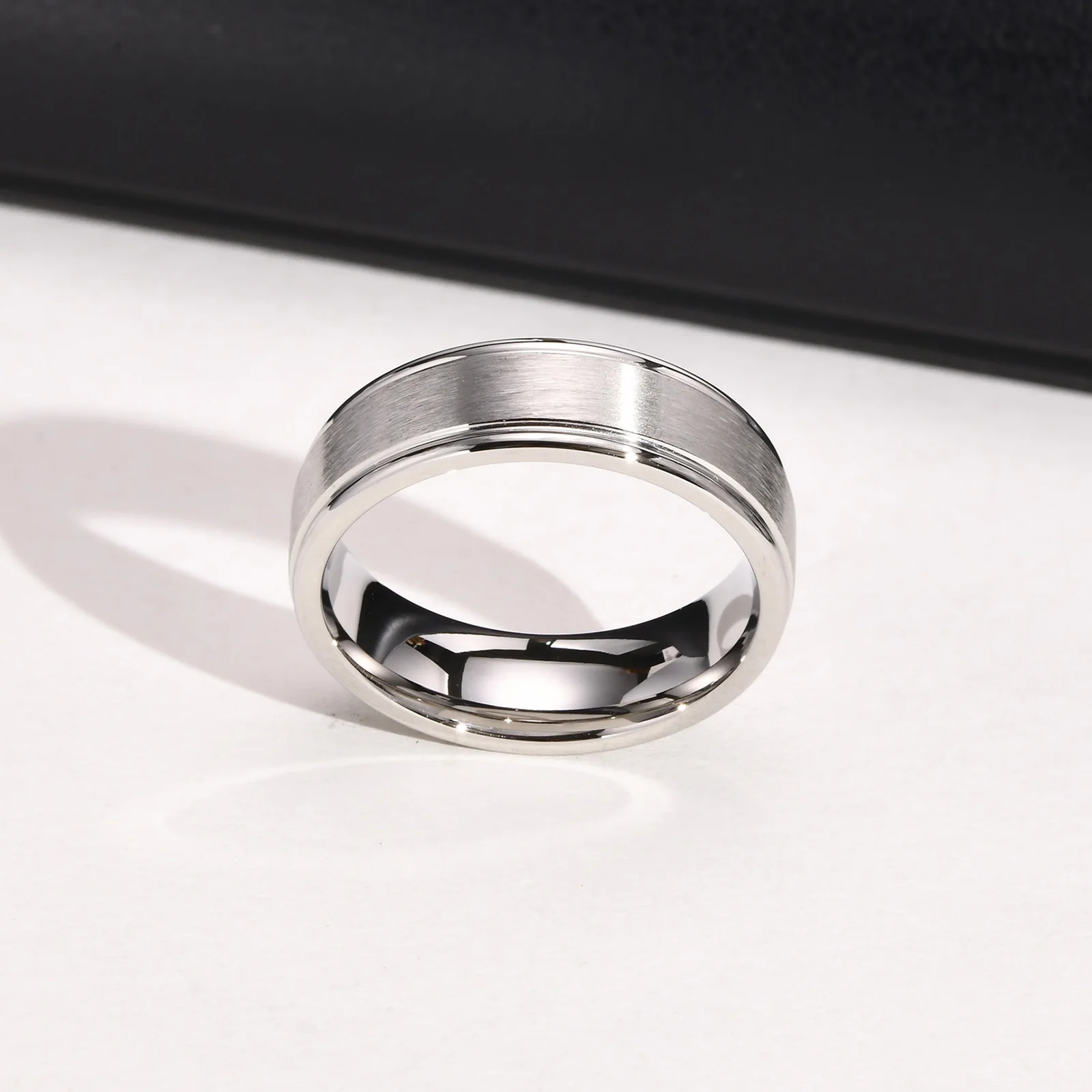 Anello Uomo In Acciaio Inox Argento - Larghezza 9.5 Mm, Faccia Opaca, Anello Da Fidanzamento O Regalo, Taglia Unica