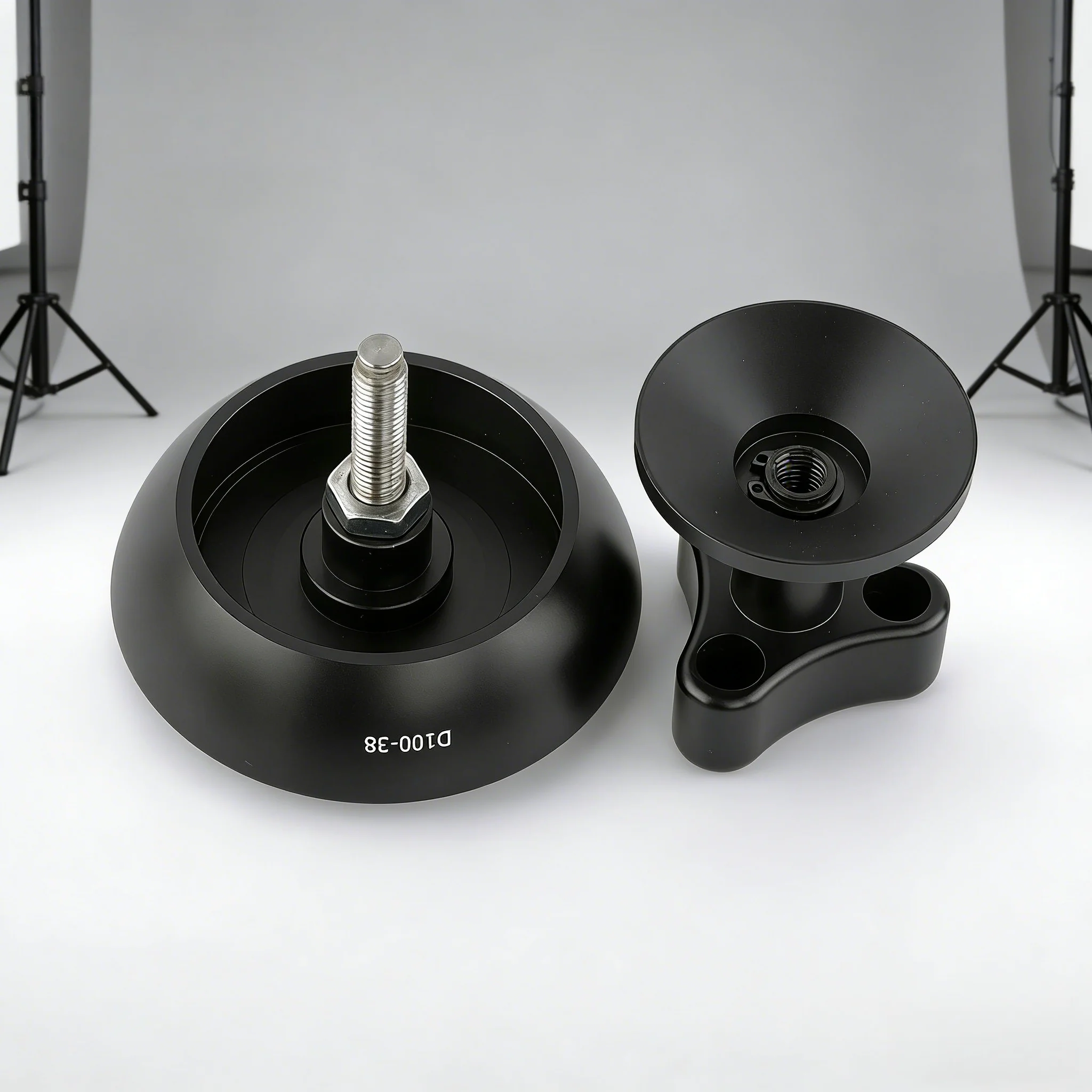 카메라 삼각대 비디오 헤드 베이스, 100mm 볼형 플랫 베이스 어댑터, 3/8인치 나사산 CNC 알루미늄 합금 마운트