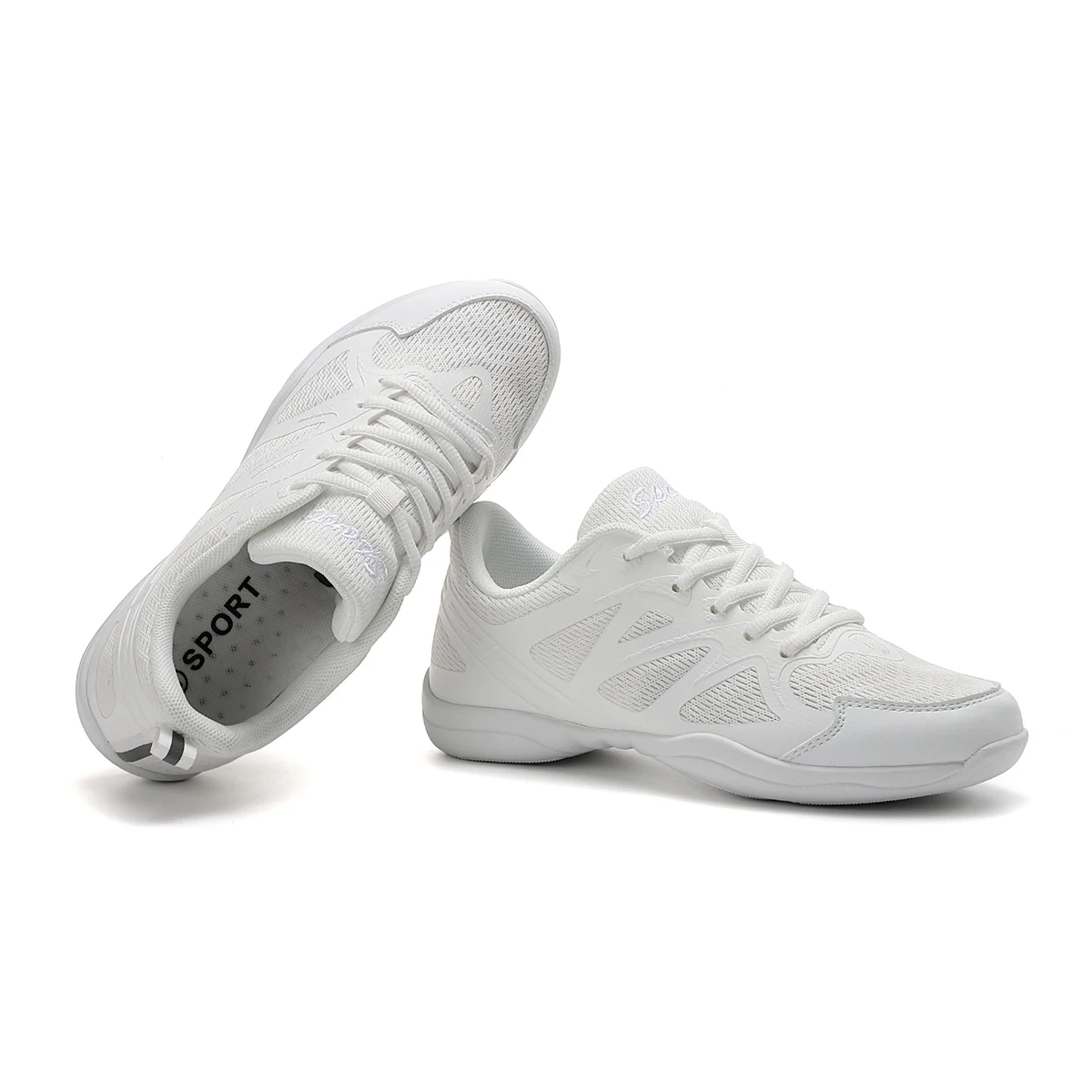 2415 Marwoo Youth Girls White Cheerleading Dancing Shoes Athletic Training Tennis Walking Breathable Competition Cheer Sneakers