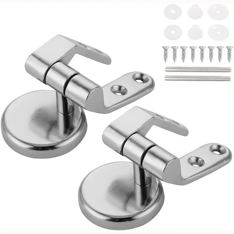 2pcs Toilet Seat Hinges Zinc Alloy Toilet Cover Mounting Connector Lid Hinge Fittings Replacement Bathroom Accessories