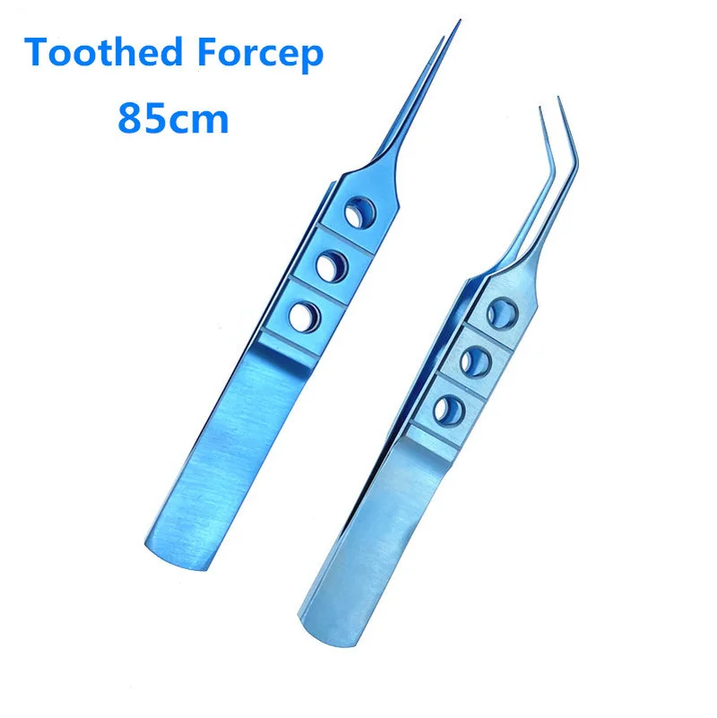 

Titanium Toothed Forcep surgical tweezers Castroviejo Suturing Forceps with teeth 85mm Straight/Angled Ophthalmic Instrument