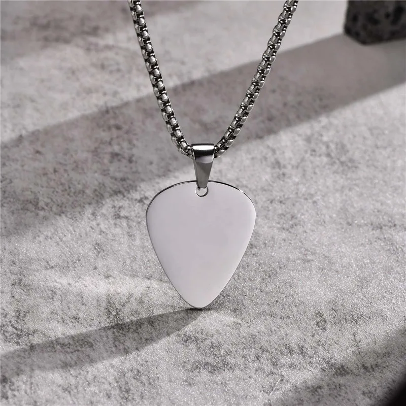 Silver Guitar Pick Necklace | Men Women Modern Jewelry • Yiassu.com | Guitar  pick necklace, Modern accessories jewellery, Men necklace