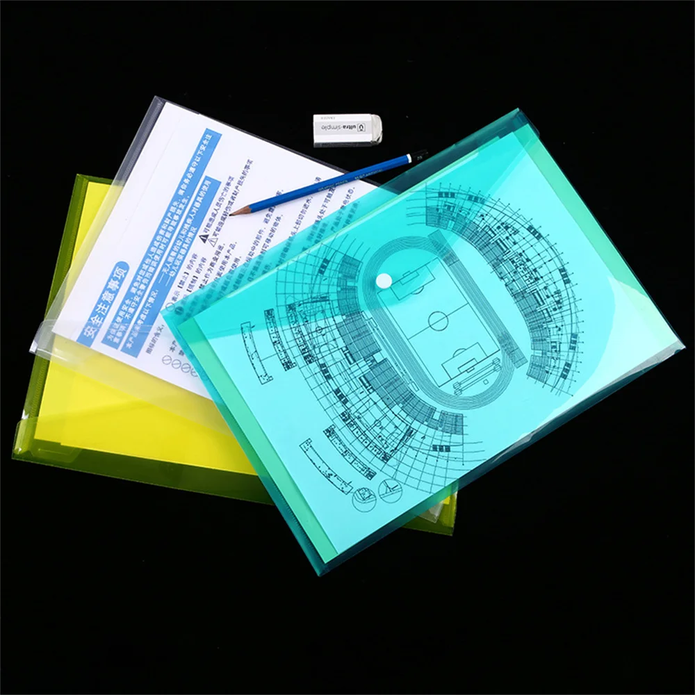 Portable For Documents Lightweight Expanding Wallet Home Office Snap Button Plastic Multifunctional File Folder A4 Size Storage 4