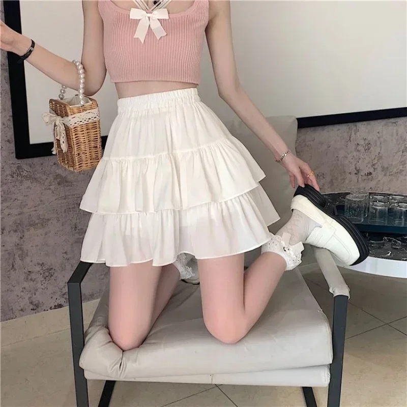 

Europe and the United States Spring and summer women's fashionable broad-legged short skirt hang feeling pure color casual skirt