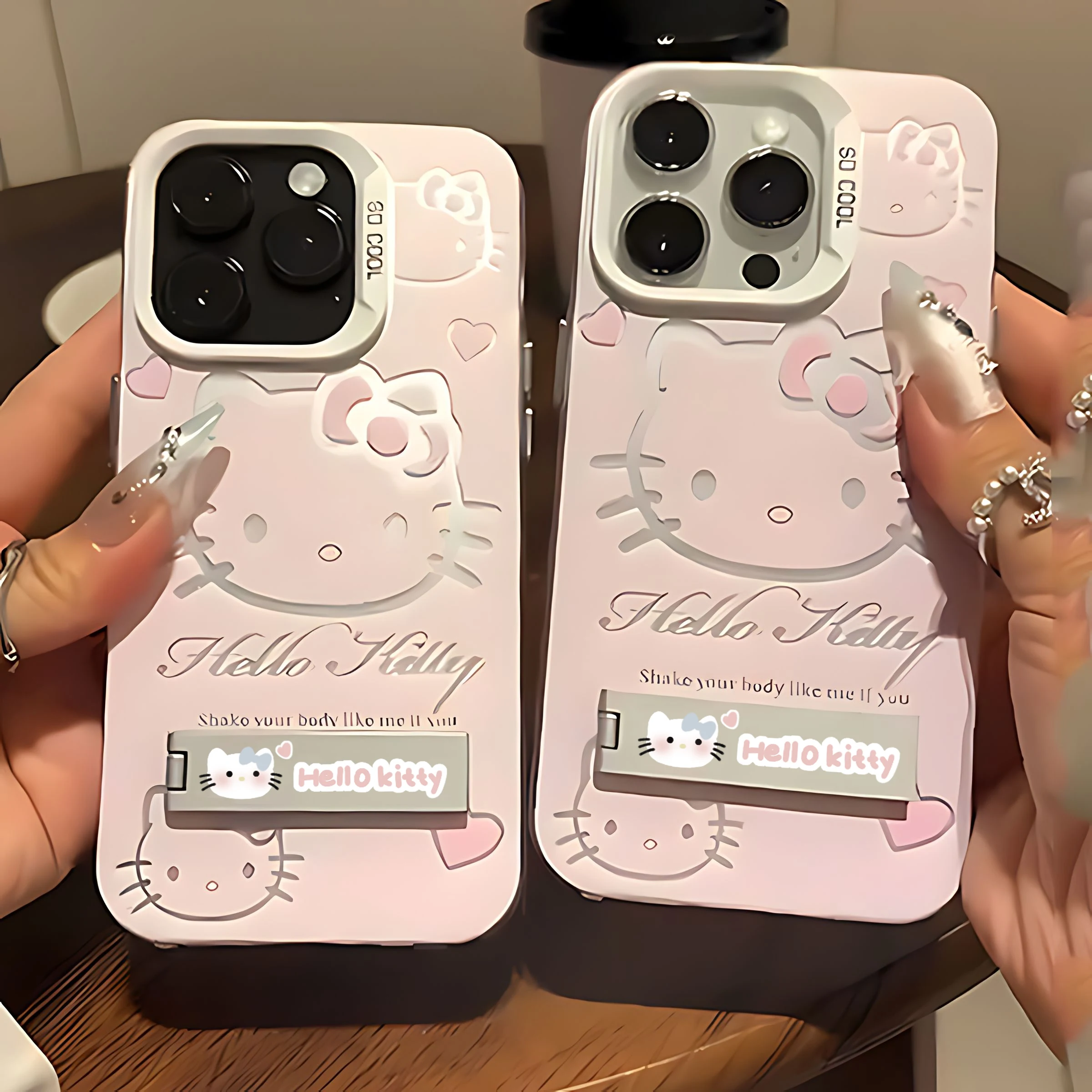 Coque de téléphone de luxe rose Hello Kitty avec support, pour Samsung A73 A72 A55 A54 A53 A35 A34 A33 A24 A23 A22 A15 A14 A13 A05 4G 5G