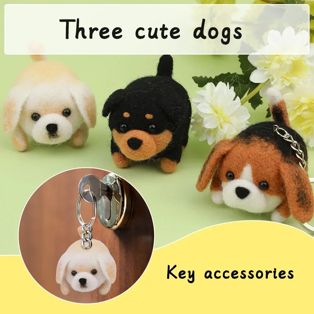 Non-Finished Dog Cat Handmade Wool Felting Material Package For Doll Making Toy DIY Child Gift Needle Felting Tool Kit