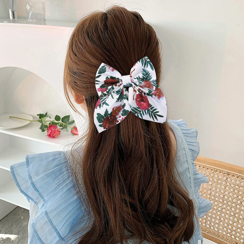 

Sweet Print Bowknot Hair Clips For Baby Girls Cute Bows Hairpins Barrettes Headwear Kids Hair Accessories