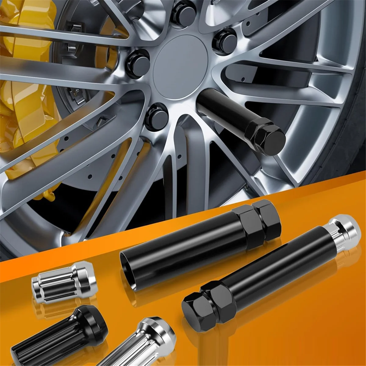 Small 6 Spline & 7 Spline Sockets Fuel Rim Lug Nut Key Wrench for Aftermarket Lugnuts 14x1.5, 14x2.0, 12x1.5, 12x1.25&mdash;L49A