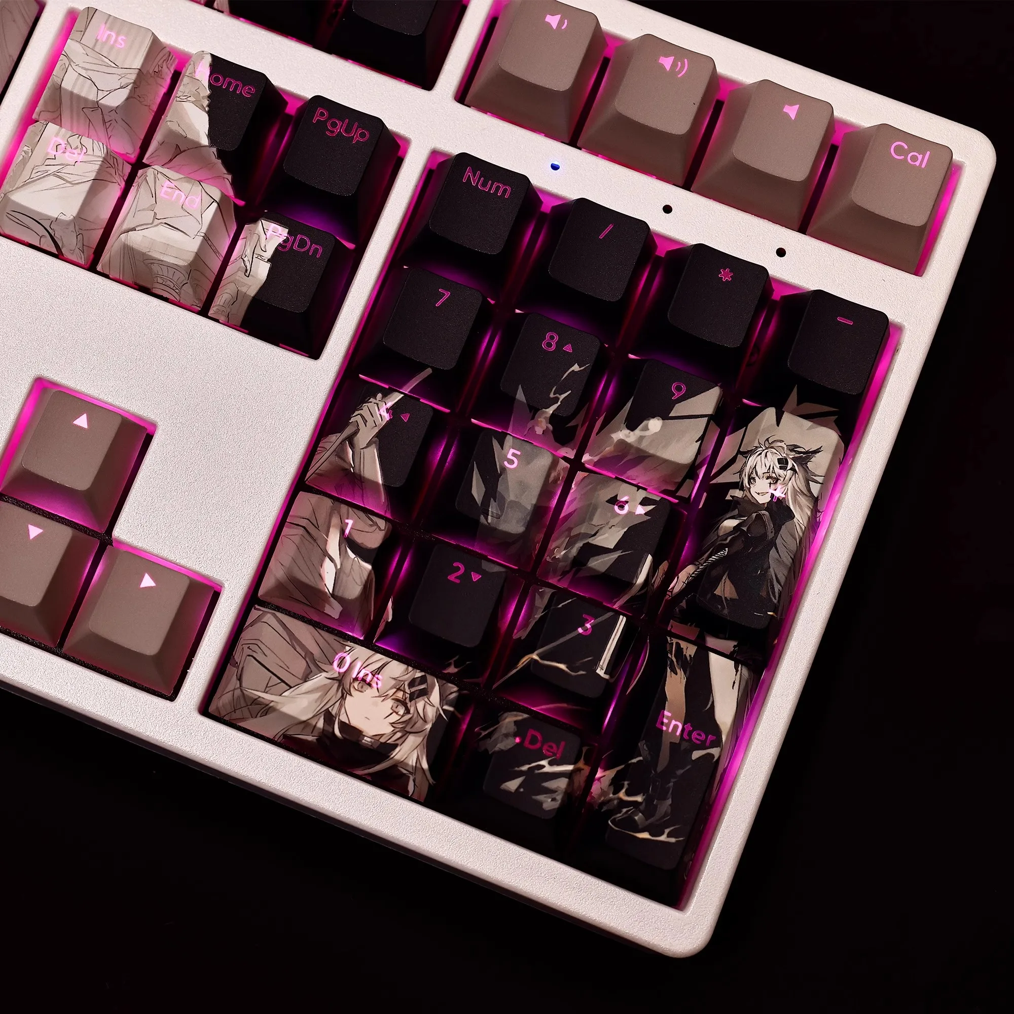 Arknights Teclado Backlit Keycaps Anime Gaming Key Caps Pbt Tintura Subbed Ansi 61 87 104 108 Chaves Set - Imagem 4