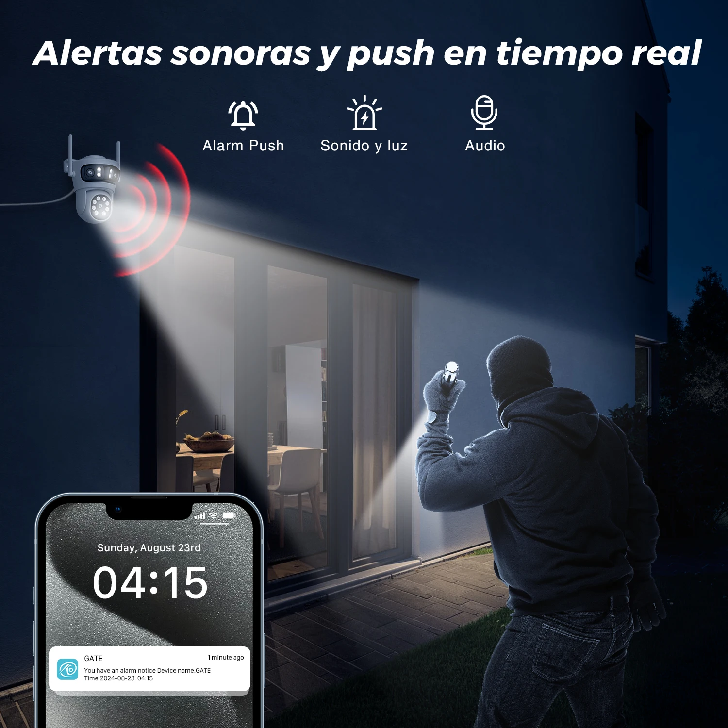 BESDER 15MP Wifi IP Camera PTZ 9MP Three Screen 180° Wide Angle Outdoor Auto Tracking CCTV Security Protection O-Kam Pro 3