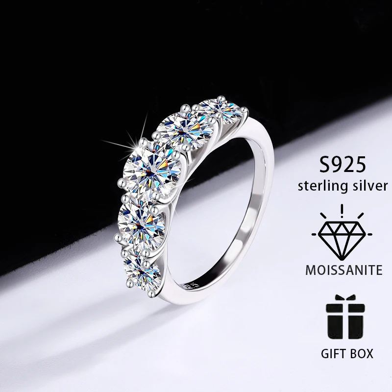 3.6~7 Carat moissanite 925 sterling silver ring INZEN classic elegant romantic birthday anniversary gift jewelry