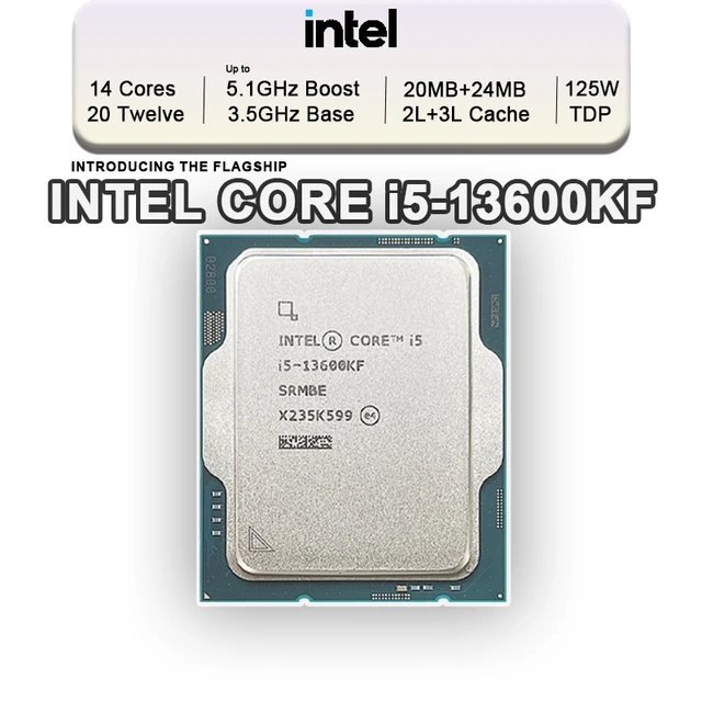 Intel Core i5-13600KF i5 13600KF 3.5 GHz 14-Core 20-Thread CPU Processor  10NM L3=24M 125W 5.10 GHz LGA 1700 Tray New