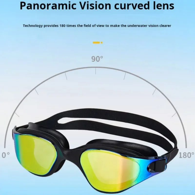 

Swimming Goggles, Adult Anti-Fog, Anti-Fog, Ultraviolet Rays, Large Frame Plating, Adjustable Silicone Swimming Goggles