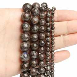 Rainbow Granite Natural Stone Smooth Round Beads for Jewelry Making and DIY Accessories, 15 Strand (Rainbow Granite)